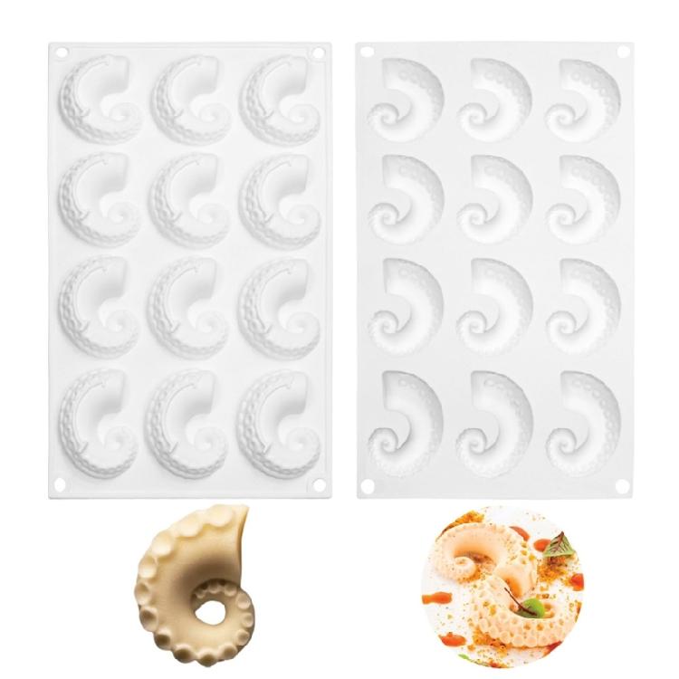 12-Cavity Squid Feet Silicone Mold Mousse Cake Baking Tools Easy to Clean