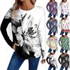 Women's Fashion Casual Long Sleeve Floral Print Round Neck Top