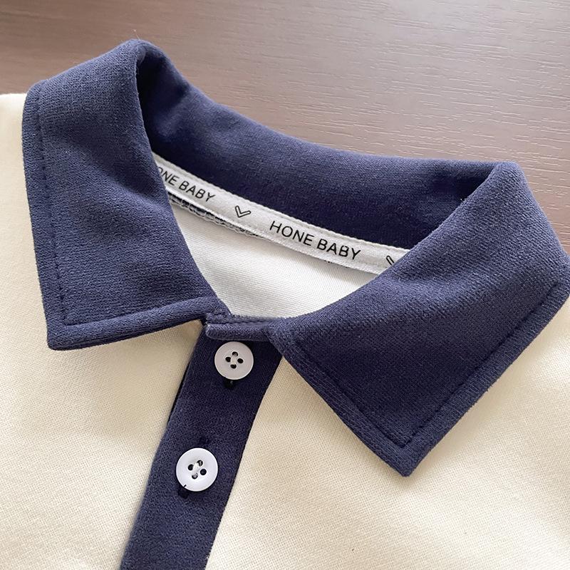 Стильный корейский комплект поло и брюк для мальчиков 2025 года: Новая осенняя коллекция