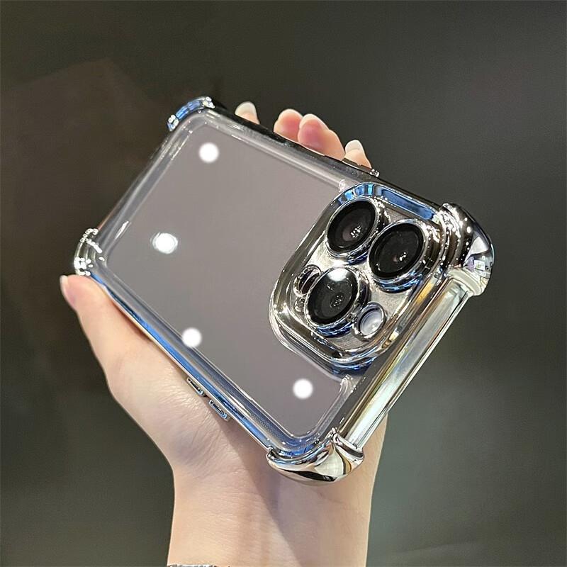 Plating Shockproof Case For Samsung iPhone Xiaomi Redmi Realme OPPO Vivo 360 Full Body Protective Bult In Camera Len Protector Shock-absorbing Airbag