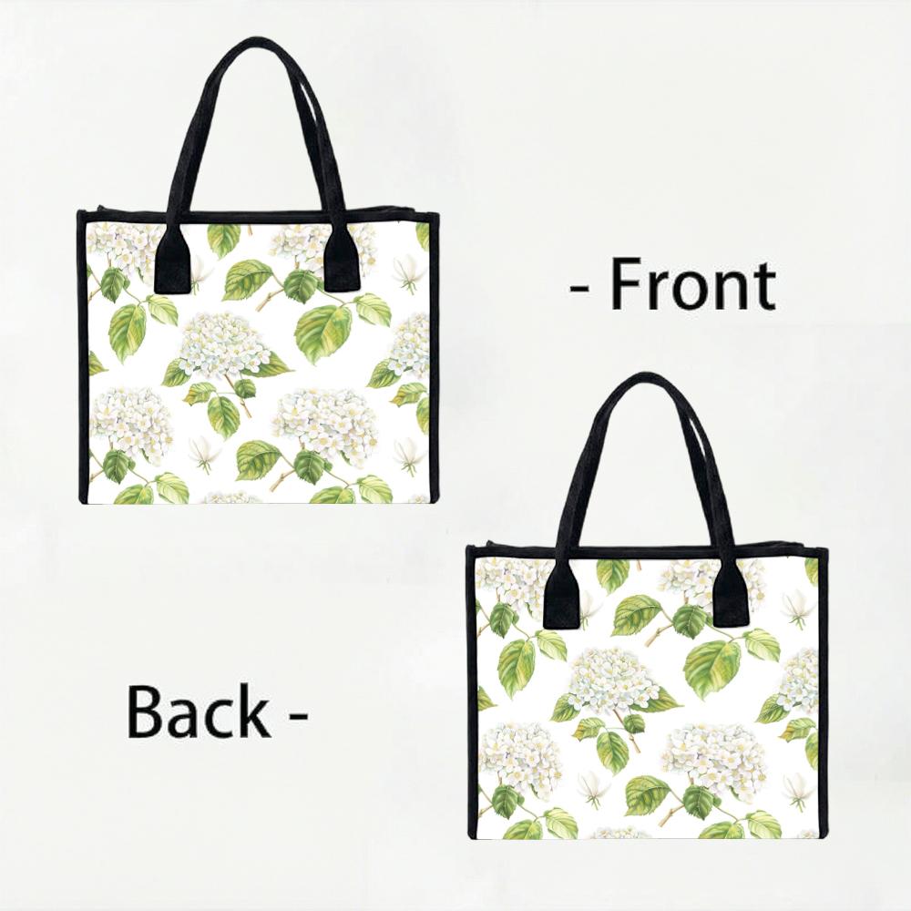 Floral Printed Tote Bag Casual Large Capacity Handbag for Daily Shopping Outing
