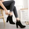 Women's Heeled Ankle Boots Fashion Sexy Pointed Woman Short Boots  Spring Autumn New Plus Size 43 Women Shoes Botas De Mujer