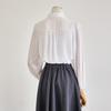 Customable Pearl Button Draped Frill Blouse T2608bl135c