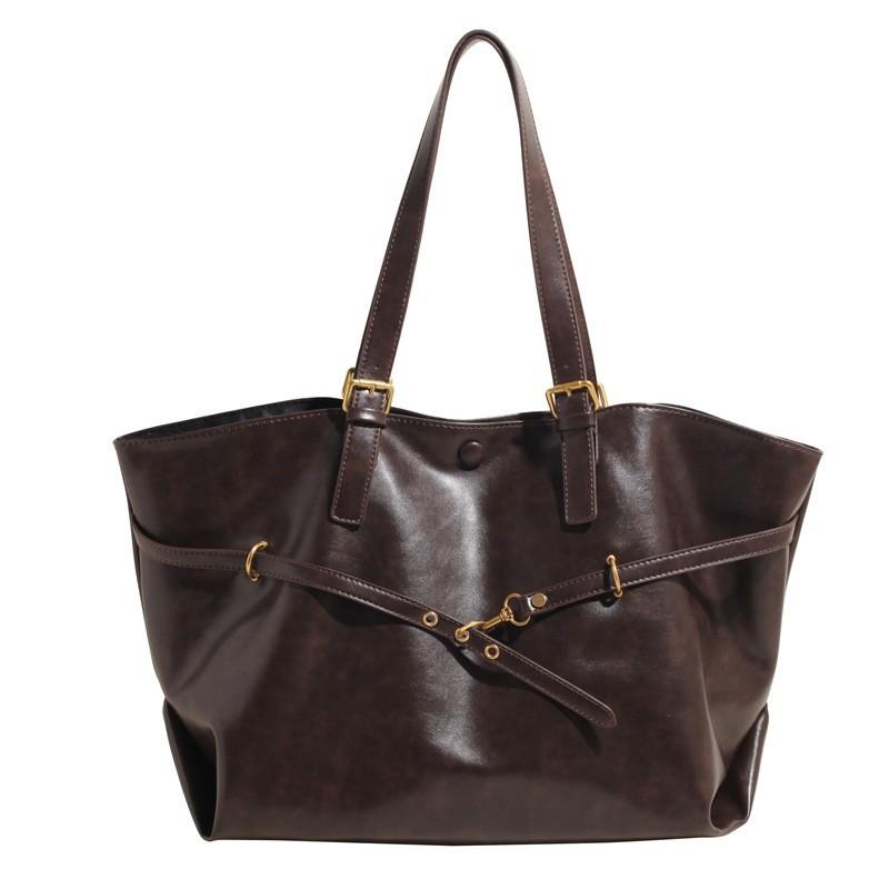 New Fashionable And Popular Simple Commuter Tote Women'S Bag Retro Bag Women'S Large-Capacity Bag Women'S Versatile Shoulder Bag