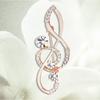 Elegant Women Ladies Exquisite Melody Brooch Pin with Rhinestone Clothing Accessory(Silver)