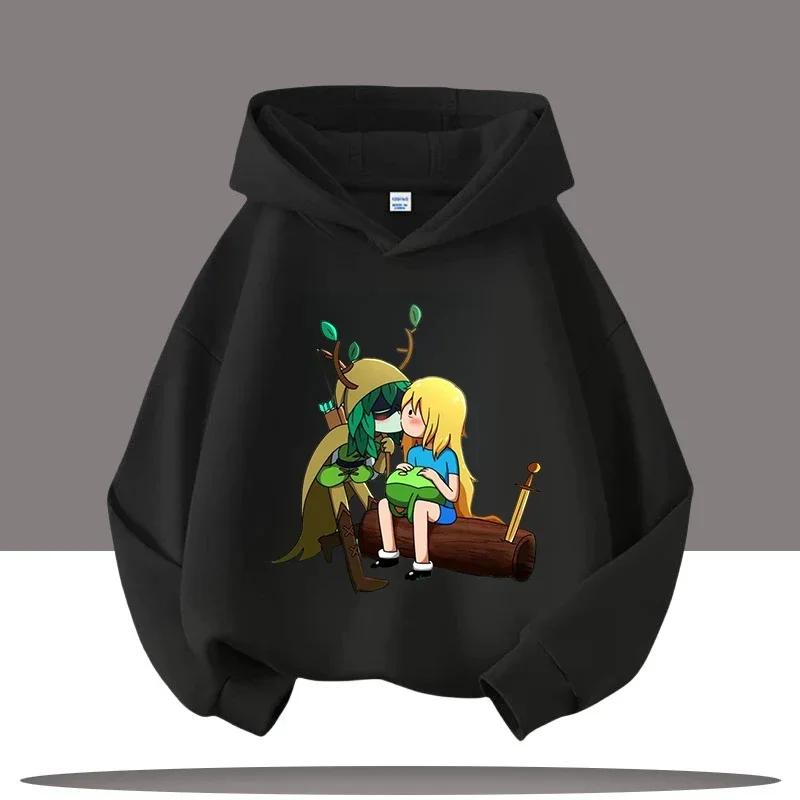 2025 Новая детская толстовка Время приключений с мультяшным принтом Аватар Детская спортивная одежда для девочек Повседневный топ Одежда на осень/зиму