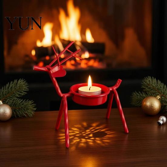 Wedding Centerpiece for Dining Table Deer Shape Candle Holder, Metal Tealight Stand Elegant Animal Shaped Centerpiece, Decorative Antler Ornament