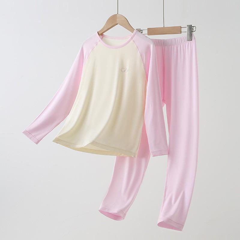 Kids Modal Pajama Set Long Sleeve Top Pants A Class Homewear Boys Girls
