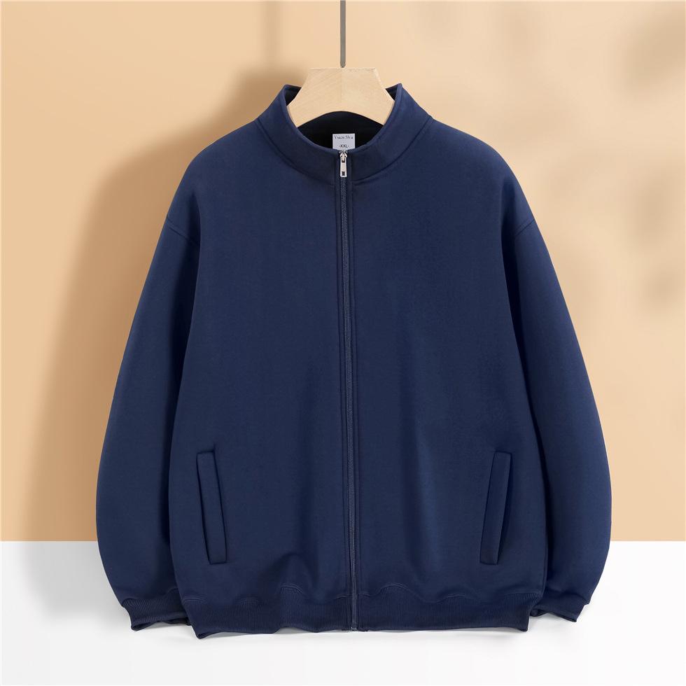 Autumn/Winter Pearl Series Fleece Stand Collar  Sweater, Casual Cardigan Zipper Long Sleeved Couple Clothes,Trendy Brand  Unisex