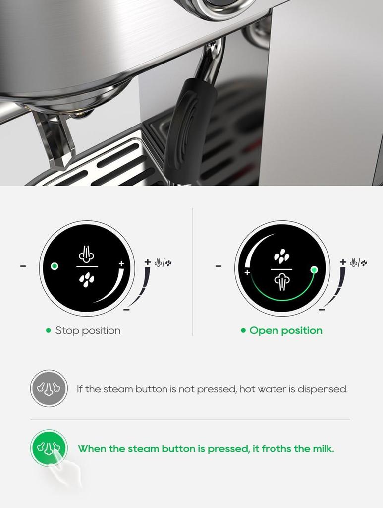 HiBREW 20 бар Полуавтоматическая эспрессо-кофемашина с регулировкой температуры Холодная/Горячая Супертонкая кофеварка Капучино H10B