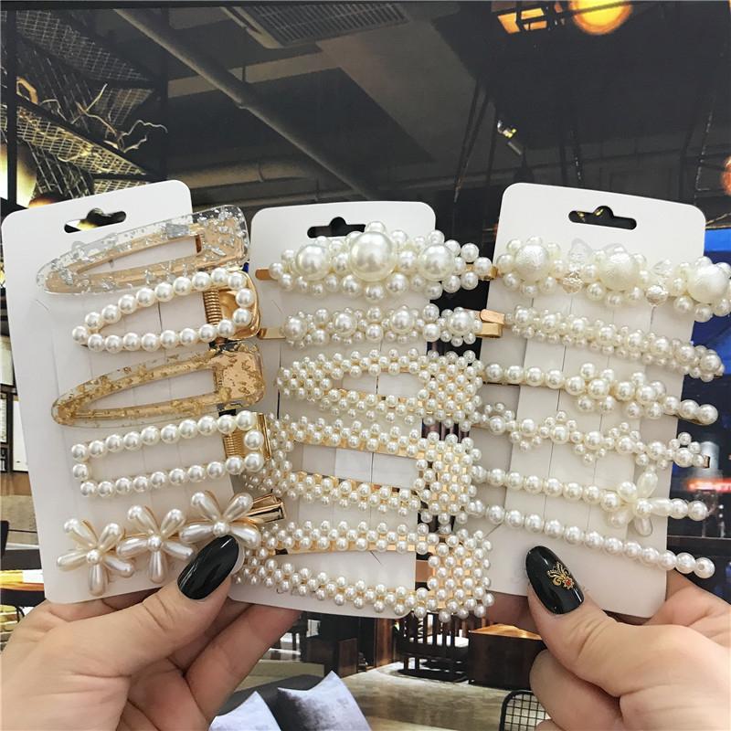 5 шт. Сладкие заколки для волос Жемчужные заколки для волос для женщин Модные заколки Головные уборы Аксессуары для волос для девочек Резинки