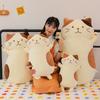 Cute Cheese Cat Pillow Plush Toy Girl Sleeping with Her Doll On The Bed Warm and Warm Birthday Gift for Her Girlfriend