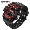 SANDA New Electronic Watch Waterproof Fashion Trend Black Technology Multifunctional Shockproof Men's Watch