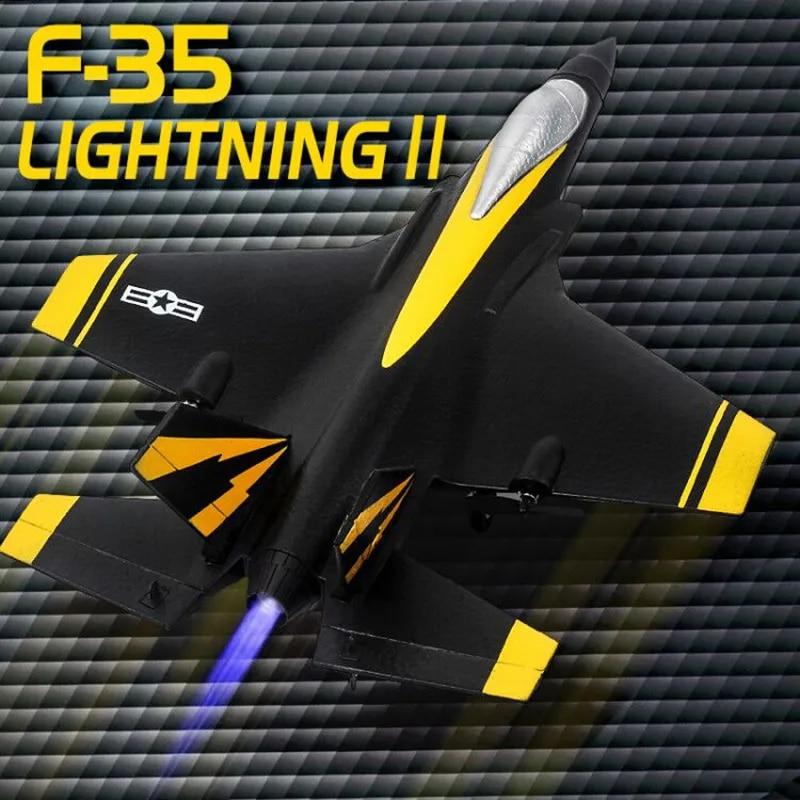 RC Plane 4CH F35 F22 Fighter 2.4G EPP RC Airplane Lightning Remote Control Aircraft Warbird Flight Toys for Boys Kids Children F935