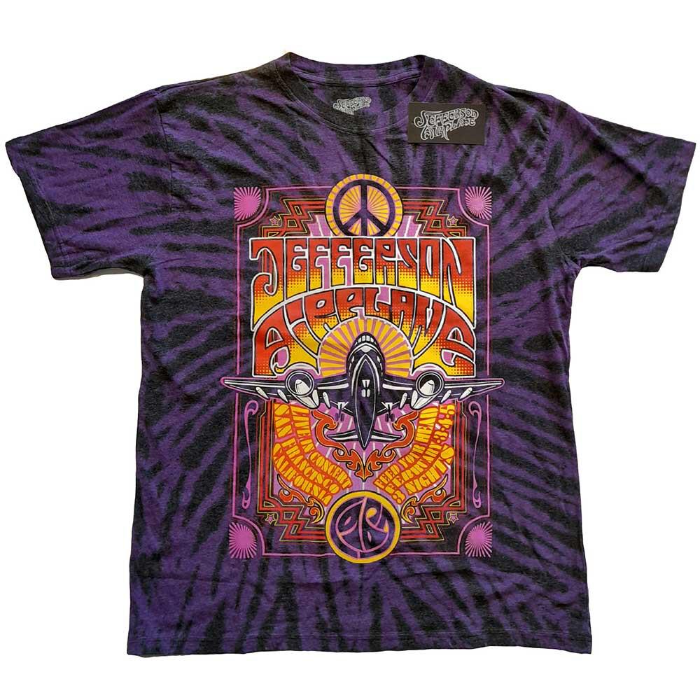 Футболка Jefferson Airplane Live In San Francisco с фиолетовым окрашиванием методом дип-дай
