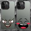 Чехол для телефона с мультяшным выражением лица Для iPhone 17 16 15 14 13 12 11 Pro Max Plus Серебристый Матовый Черный Чехол