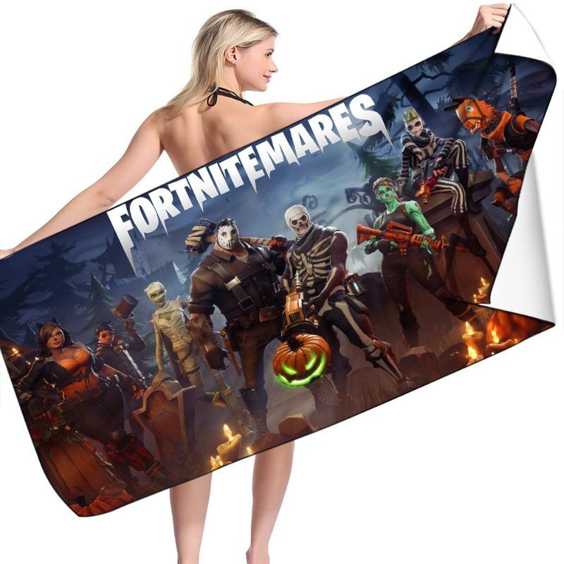 Полотенца для пляжа Fortnite Микрофибра Банное полотенце Мальчики Девочки Нежное Носимое Мультяшное Пляжное Банное Спа Халат Стирка Одежды Быстросохнущее