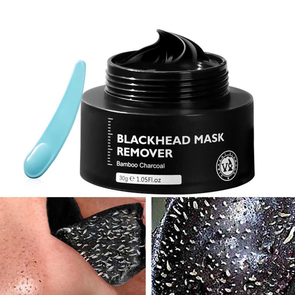 Charcoal Blackhead Remover Mask, Peel Off Face Mask Pore Blackhead Cleanser Purifying Deep Cleansing Nose Patch-30g(g/ml)