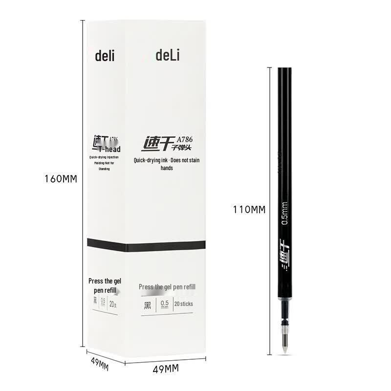 Deli A786 0.5mm Quick-Dry Gel Pen Refills