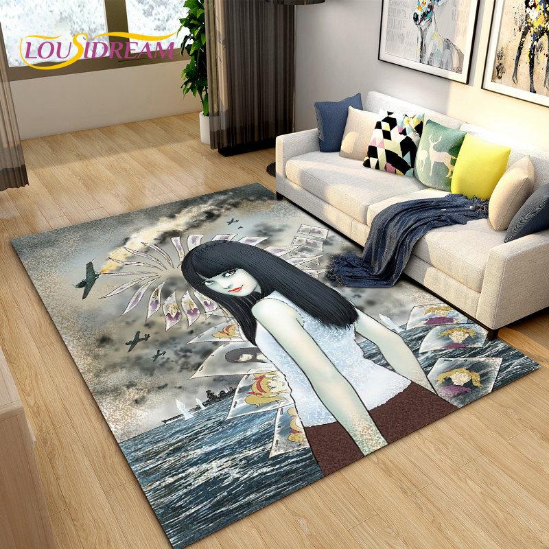 Junji Ito Tomie Kawakami Ghost Area Rug Большой ковер для гостиной Спальня Диван Коврик Украшение, детский нескользящий напольный коврик