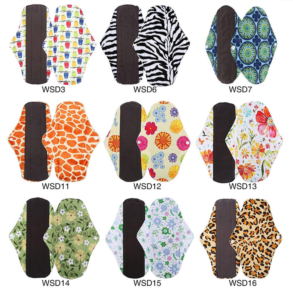 9 типов женских многоразовых моющихся ежедневных прокладок из бамбукового угля, гигиенических менструальных прокладок для мам