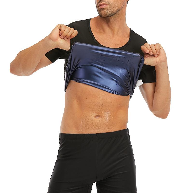 Мужской спортивный жилет для сауны, компрессионные футболки для улавливания тепла, спортивный костюм для сауны, тренировочные майки, корректирующее белье для похудения, формирователь талии, фитнес-рубашка