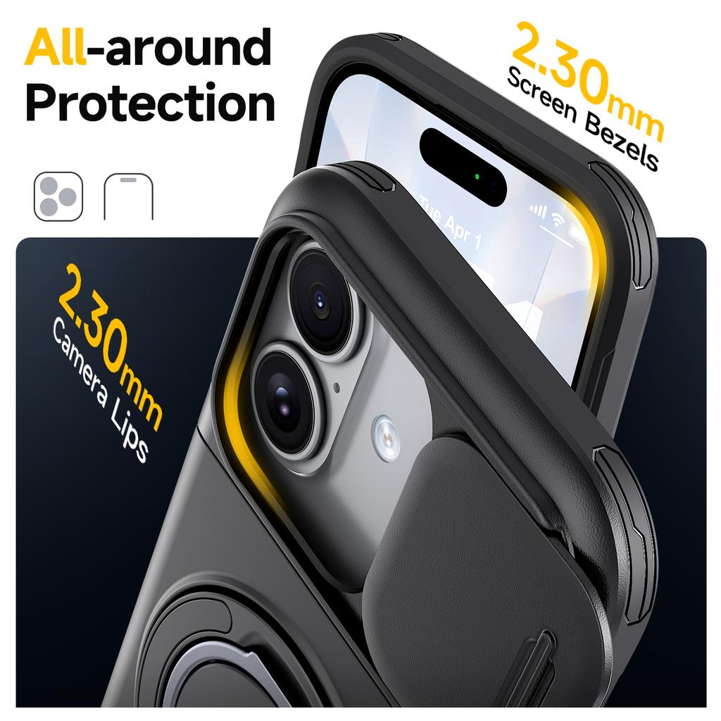 Защитная крышка для объектива камеры с держателем для карт для Iphone 17 Pro Max 16 Plus 17pro Iphone16 Iphone17 Двухслойные бронированные аксессуары