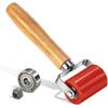 LUMITECO Automotive Sound Deadening Roller Tool, Upgraded Dual Bearing PU Seam Roller with Ergonomic Wood Handle for Car Audio Sound Deadener, Heat