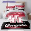 Houston Cougars Pattern Bedding Set Quilt Cover Pillowcase Home Decor Gift (1 * duvet cover + 2 * pillowcase, without core)