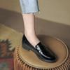Мокасины на платформе с одной педалью, одинарные туфли, женские весенне-летние британские маленькие кожаные туфли, рабочие, плоские, черные, ретро