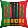 AVOIN colorlife Kwanzaa Candles Stripes Throw Pillow Cover, 18 x 18 Inch n n Holiday Cushion Case Decoration for Sofa Couch