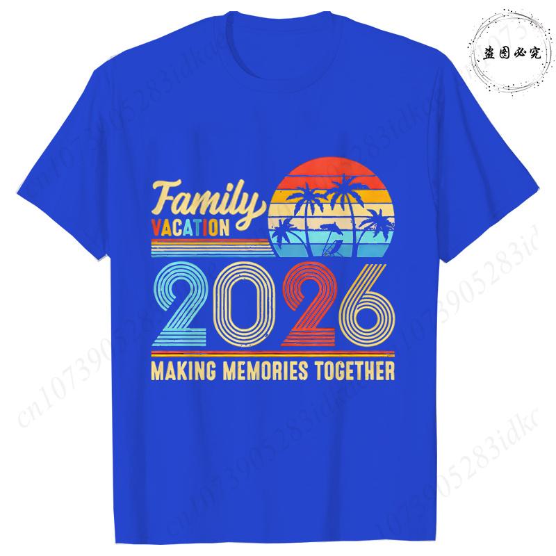 Family Vacation 2026 Retro T-shirts: Vintage Sunset Palm Graphic Tops Fashion Unisex & Unisex Making Memories Together Vacation Tees