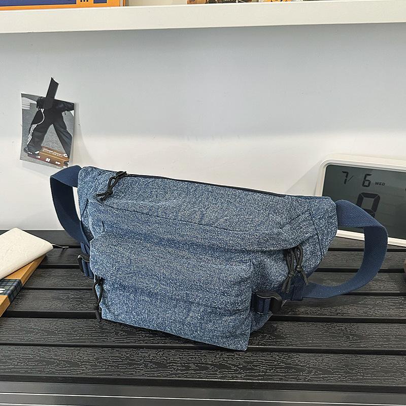 Сумка из выстиранного денима, легкая повседневная мужская сумка, спортивная сумка через плечо, спортивная модная сумка для велоспорта, трендовая нагрудная сумка