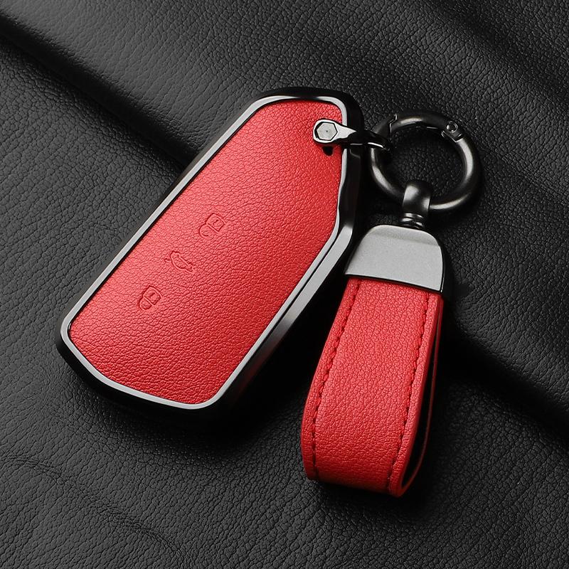 AAABP1 Goatskin Car Key Case Cover For Volkswagen Golf 8 MK8 ID.3 ID.4 Cupra Skoda Octavia A8 SEAT Leon MK4 2020 2021 Formentor Tarraco