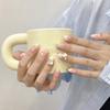 100% HANDMADE Press On Artificial Nail Short Round Shape Sweet Floral Petals Phototherapy Nails Fake Nails Reusable and Removable Nails with Toolkit