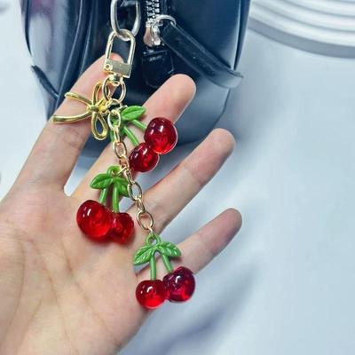 Y2K Симуляция Вишня Фрукты Брелок Корейский Свежий Сладкий Брелок Мода Женщины Подвеска для Сумки Ключ Подвеска Украшение Подарки для Девочек