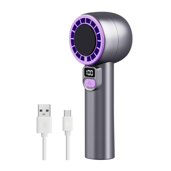 Mini Handheld Fan with Brushless Motor Digital Display 100 Speeds Strong Airflow Rechargeable Portable Personal Fan