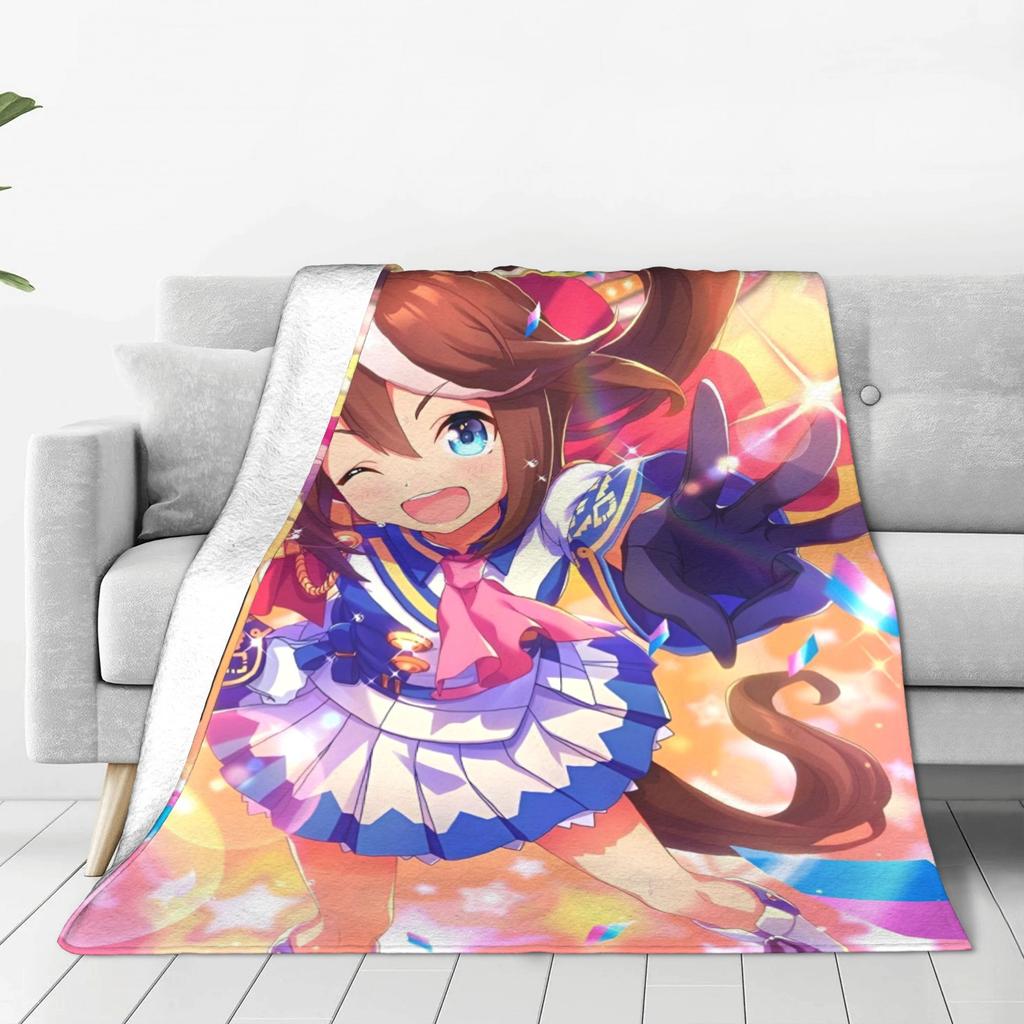 Пледы Uma Musume Pretty Derby Коралловый Флис Плюшевые С Принтом Дышащие Супер Теплые Пледы для Дома Машины Покрывала