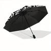 1pc Tiger Dragon YinYang Automatic Open/close, Heavy-Duty Iron Frame & 8-Rib structure, Compact Folding Umbrella for Women/Men, All-Season Travel, Hal