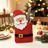 Christmas Cutlery Sleeves Set - Felt Santa Elk Snowman Penguin Elf Bear Gingerbread Cartoon Table Decor Holiday Party