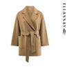 ELLASSAY Women's Crossover Lapel Wool Blend Coat