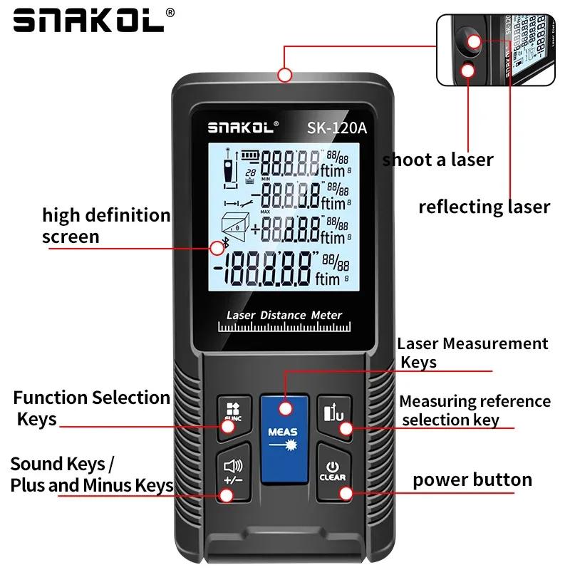 SNAKOL Laser Rangefinder Tape Measure Device - Digital Ruler Test Tool 40m/50m/70m/100m/120m Distance Meter Range Finder