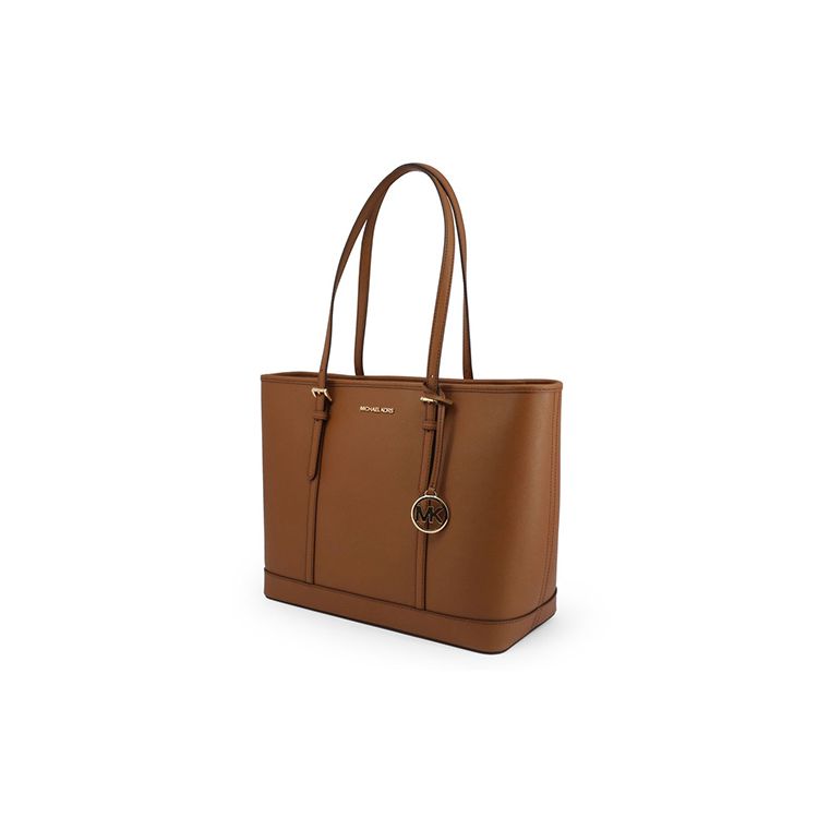 Michael Kors Mk Jet Set Travel Однотонная Винтажная Большая Вместимость Подвеска с Логотипом-Буквой Кожаная Сумка-Тоут для Поездок и Повседневного Использования Сумка для Покупок Сумка через Плечо 35F0GTVT9L-LUGGAGE