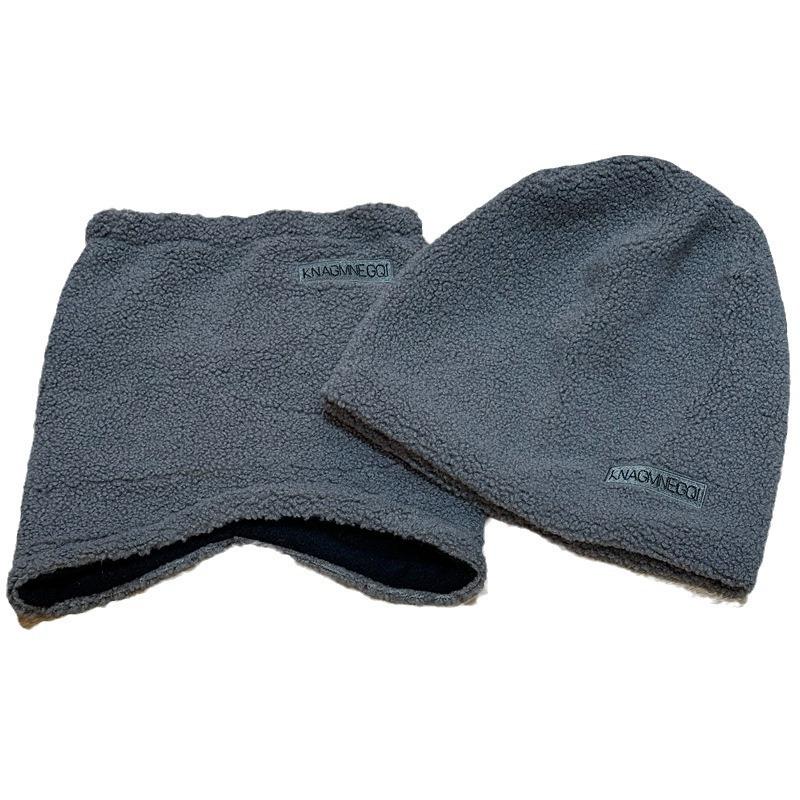 Fleece-Lined Warm Ear Protection Outdoor Cycling Headscarf Hat for Women Autumn Winter Two-Piece Set Neck Warmer Scarf Cold Hat Couple Style