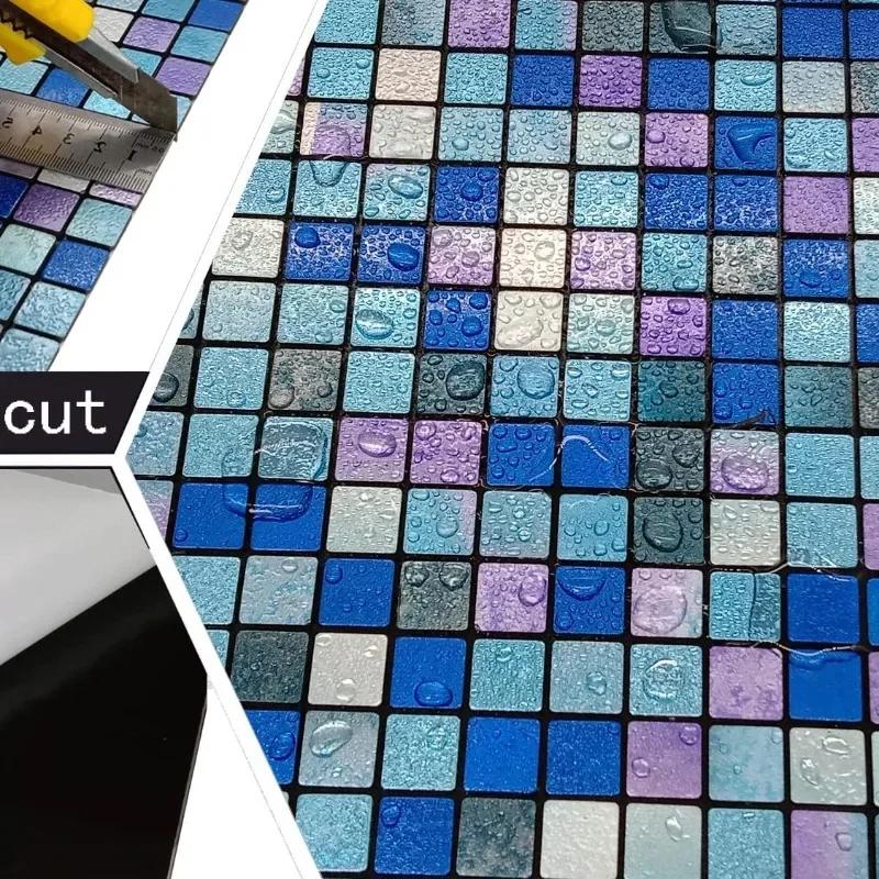 3D европейская гладкая металлическая мозаика настенная наклейка самоклеящаяся плитка кухня ванная комната бар гостиная ТВ фон настенный декор палка