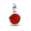 Pandora Red Murano Glass Engrave Mini Medallion Charm 793389c01