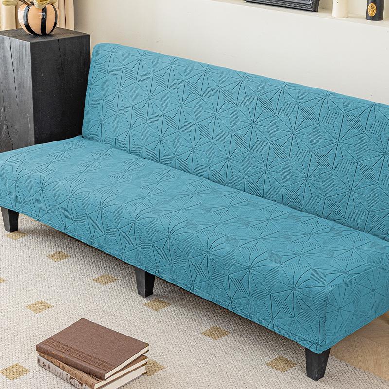 Universal Thickened Armless Elastic Sofa Bed Cover - Full Jacquard Fabric
