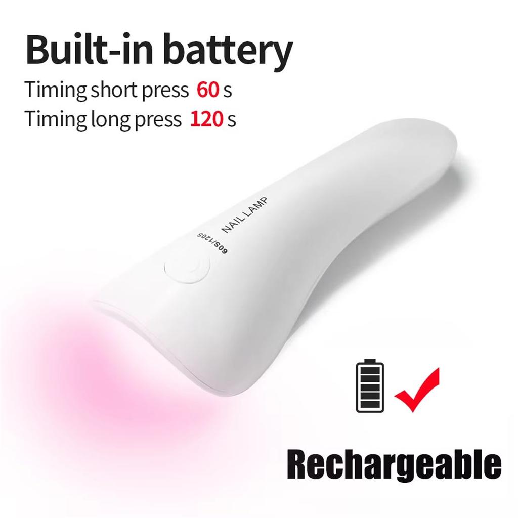 YIKOOLIN портативная УФ-светодиодная лампа для ногтей USB перезаряжаемая мини-лампочка для маникюра сушилка для ногтей с 5 лампами быстросохнущий гель-лак для ногтей