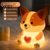 Remote Control Color Changing Light Portable Corgi Night for Nursery, Silicone LED Bedside Lamp with Touch/Remote Bedroom Lighting & 30-Minute Timer,