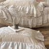 4/5Pcs French Vintage Jacquard Lace Ruffles 100% Cotton Double Layer Yarn Bedding Sets Duvet Cover Flat/Fitted Sheet Pillowcases